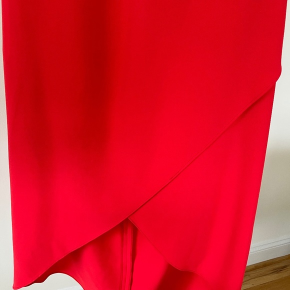 Alice + Olivia Kristy High Low Halter Dress Bright Poppy Red Size 8 - Picture 8 of 11